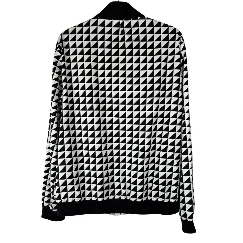 Blvck Scvle Bomber Jacket Mens Large Black White Lightweight Checkered Flag SKA